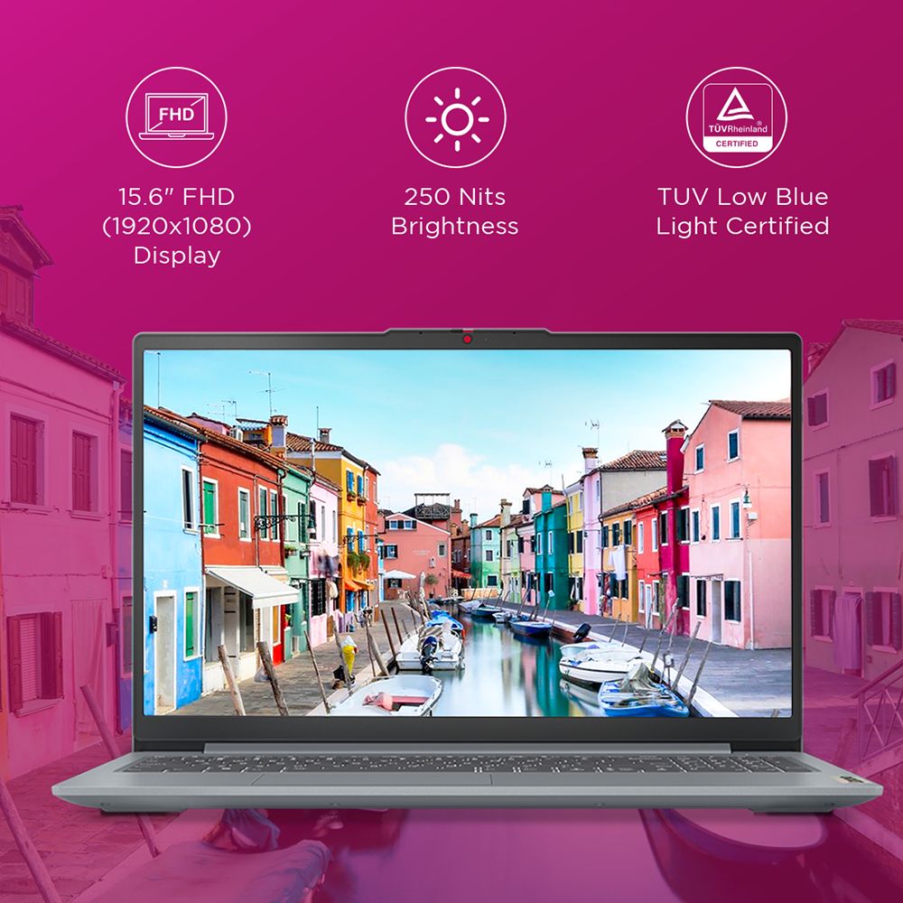 Lenovo IdeaPad Slim 3 15ABR8 AMD Ryzen 5 Thin & Light Laptop (16GB, 512GB SSD, Windows 11 Home, 15.6 inch Full HD Display, MS Office Home 2024, Arctic Grey, 1.62 KG)