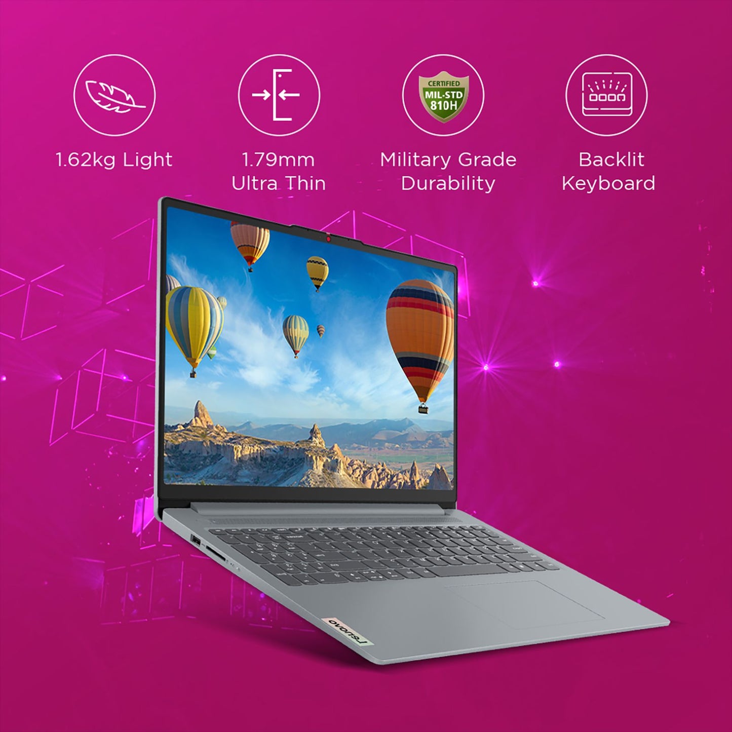 Lenovo IdeaPad Slim 3 15ABR8 AMD Ryzen 7 Thin & Light Laptop (16GB, 512GB SSD, Windows 11 Home, 15.6 inch Full HD Display, MS Office Home 2024, Arctic Grey, 1.62 KG)