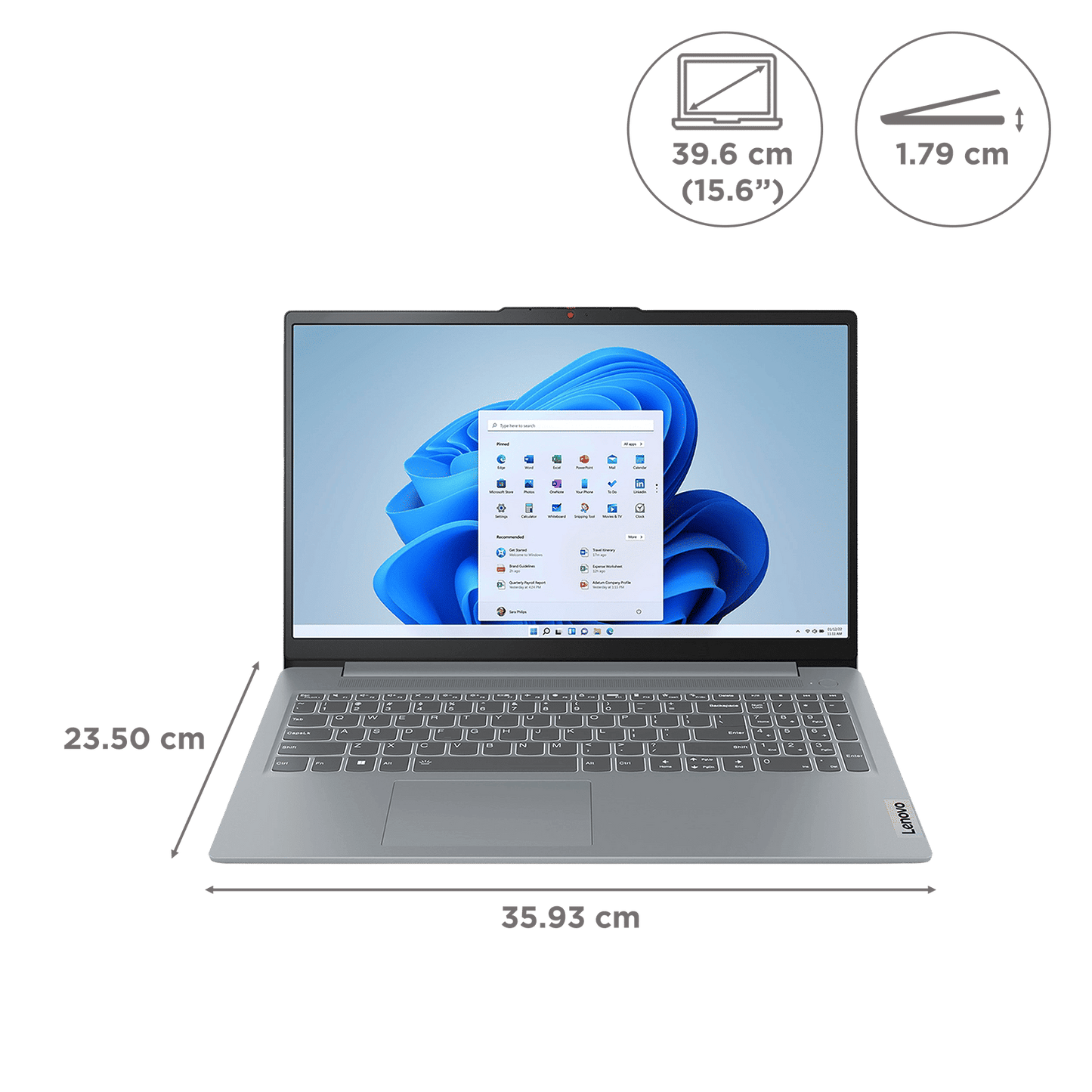 Lenovo IdeaPad Slim 3 15ABR8 AMD Ryzen 7 Thin & Light Laptop (16GB, 512GB SSD, Windows 11 Home, 15.6 inch Full HD Display, MS Office Home 2024, Arctic Grey, 1.62 KG)