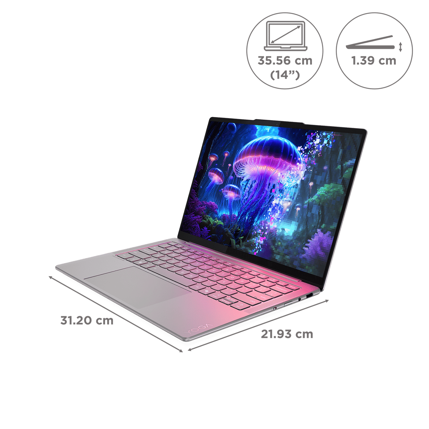 Lenovo Yoga Slim 7 14ILL10 Intel Core Ultra 5 Laptop (16GB, 1TB SSD, Windows 11 Home, 14 inch WUXGA OLED Display, MS Office 2024, Luna Grey, 1.19 KG)