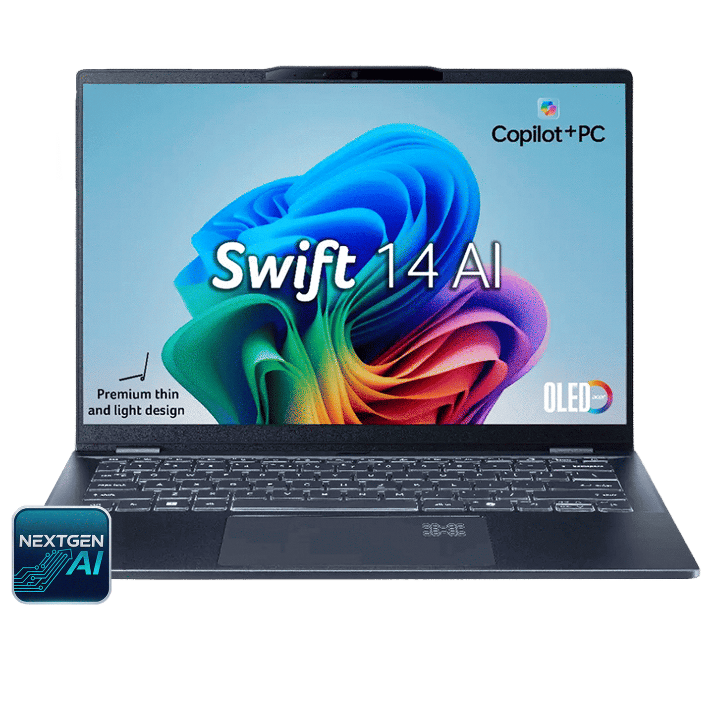 acer Swift 14 AI SF14-51 Intel Core Ultra 7 Thin & Light Laptop (16GB, 1TB SSD, Windows 11 Home, 14 inch OLED WUXGA Display, MS Office, Steam Blue, 1.28 KG)