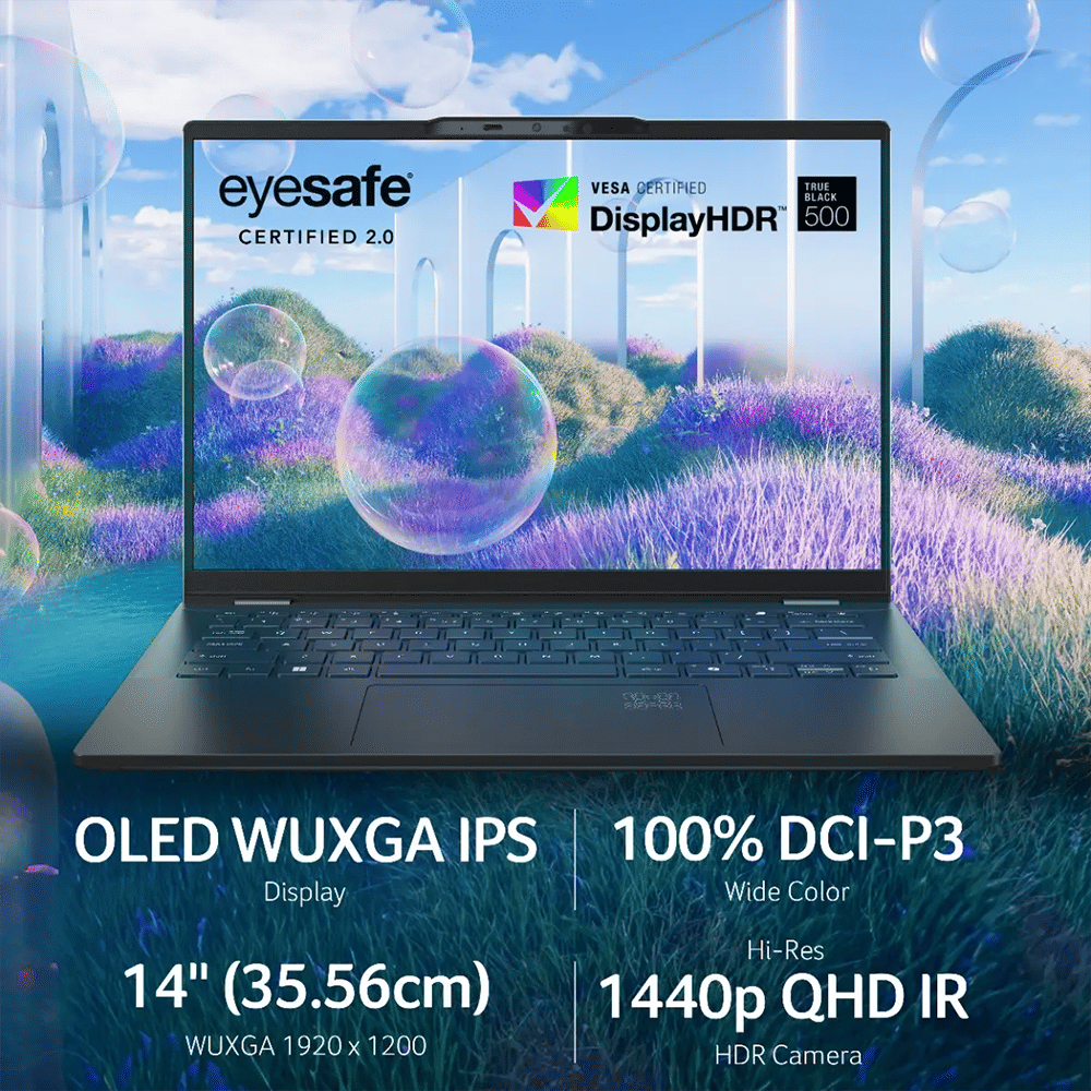 acer Swift 14 AI SF14-51 Intel Core Ultra 7 Thin & Light Laptop (16GB, 1TB SSD, Windows 11 Home, 14 inch OLED WUXGA Display, MS Office, Steam Blue, 1.28 KG)