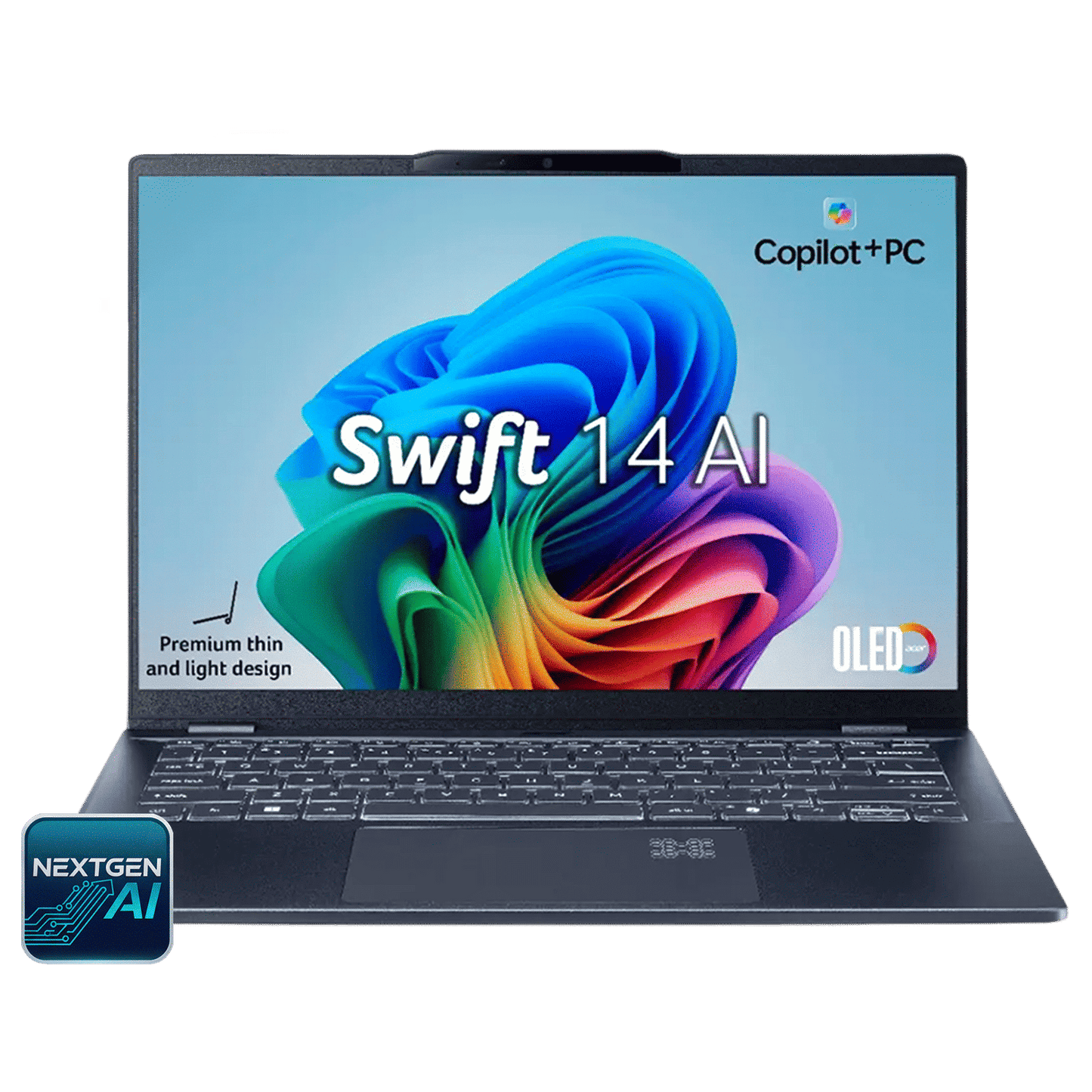 acer Swift 14 AI SF14-51 Intel Core Ultra 5 Thin & Light Laptop (16GB, 512GB SSD, Windows 11 Home, 14 inch OLED WUXGA Display, MS Office, Steam Blue, 1.25 KG)