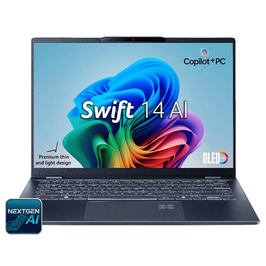 acer Swift 14 AI SF14-51 Intel Core Ultra 5 Thin & Light Laptop (16GB, 512GB SSD, Windows 11 Home, 14 inch OLED WUXGA Display, MS Office, Steam Blue, 1.25 KG)