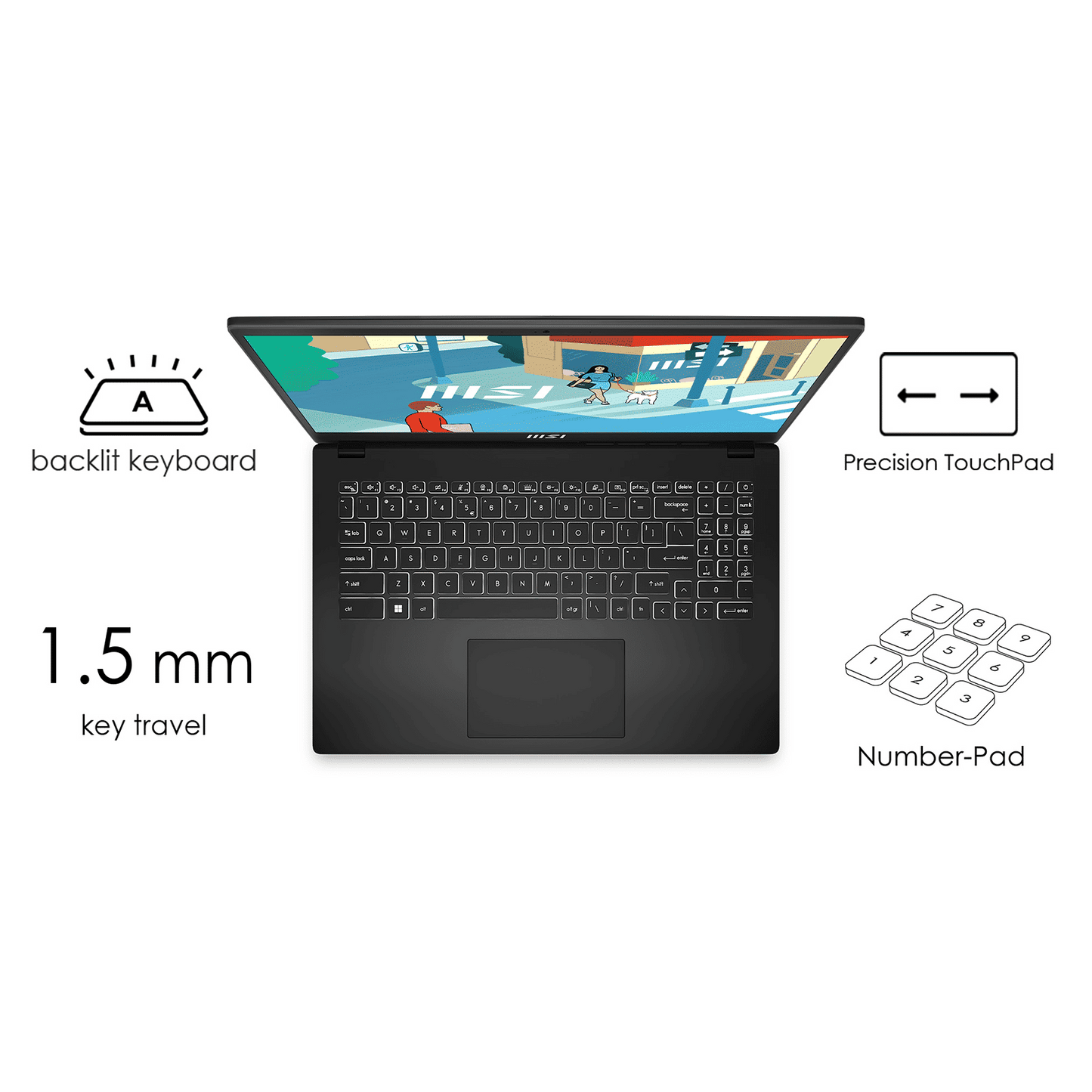 MSI Modern 15 B13M-1200IN Intel Core i5 13th Gen Thin & Light Laptop (16GB, 512GB SSD, Windows 11 Home, 15.6 inch Full HD Display, MS Office 2024, Classic Black, 1.7 KG)