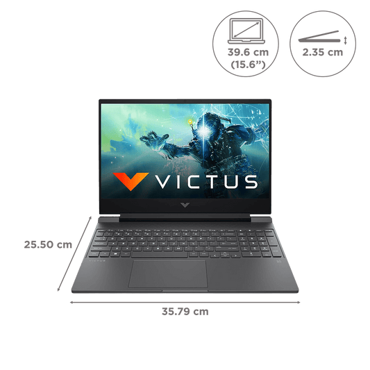 HP Victus 15-fb0185AX AMD Ryzen 5-5600H Gaming Laptop (8GB, 512GB SSD, Windows 11 Home, 4GB Graphics, 15.6 inch 144 Hz Full HD IPS Display, AMD Radeon RX 6500M, MS Office & Home 2021, Mica Silver, 2.29 KG)