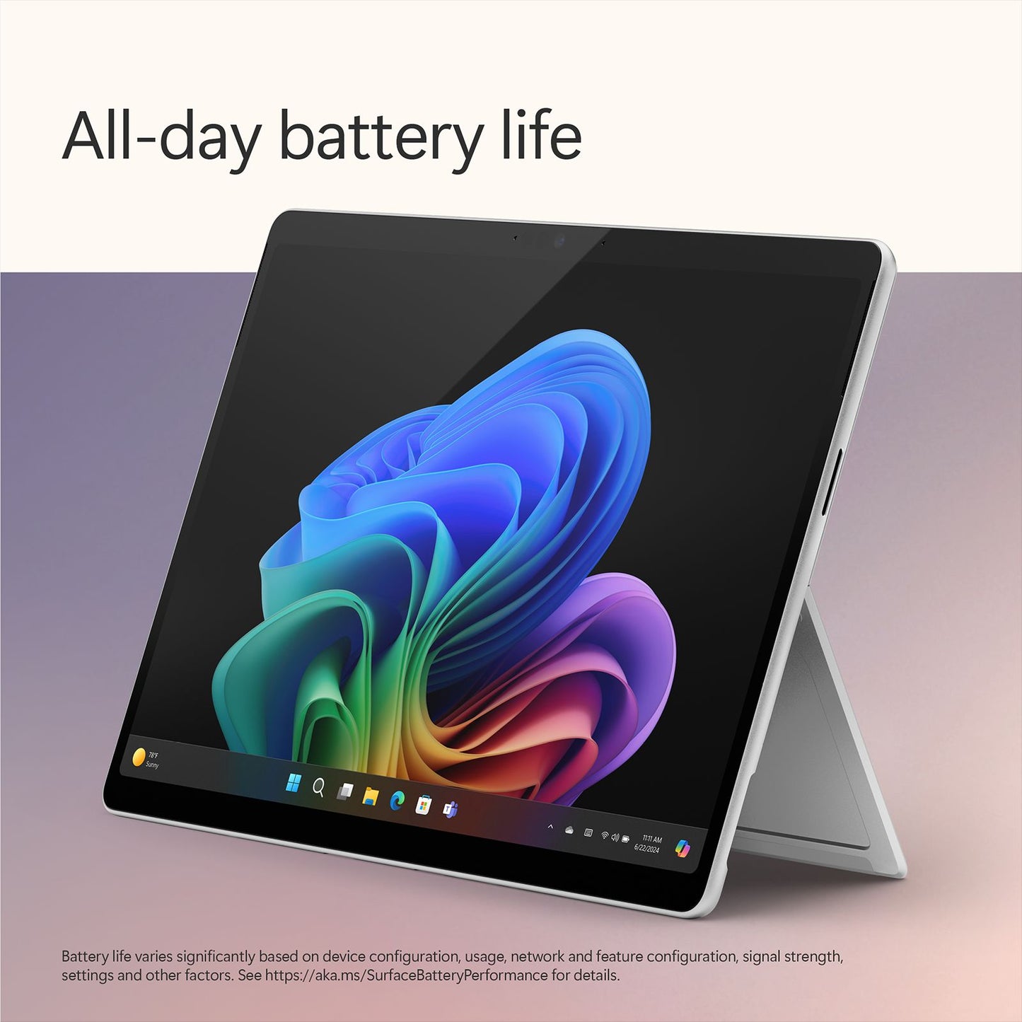 Microsoft Surface Pro 11th Edition Wi-Fi Windows 11 Home Tablet (13 Inch, 16GB RAM, 256GB ROM, Platinum)