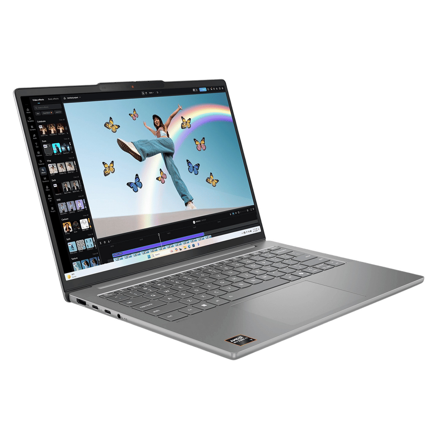 Lenovo IdeaPad Slim 5 14AKP10 AMD Ryzen AI 7 Thin & Light Laptop (24GB, 1TB SSD, Windows 11 Home, 14 inch WUXGA OLED Display, MS Office Home 2024, Luna Grey, 1.39 KG)