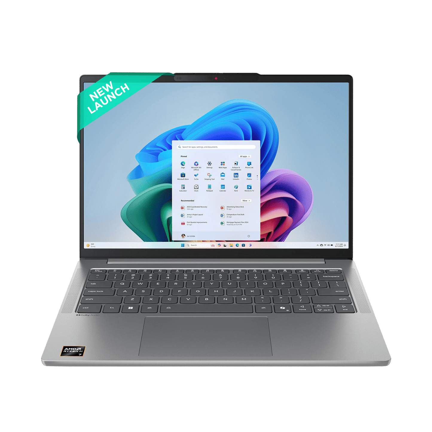 Lenovo IdeaPad Slim 5 14AKP10 AMD Ryzen AI 7 Thin & Light Laptop (24GB, 1TB SSD, Windows 11 Home, 14 inch WUXGA OLED Display, MS Office Home 2024, Luna Grey, 1.39 KG)