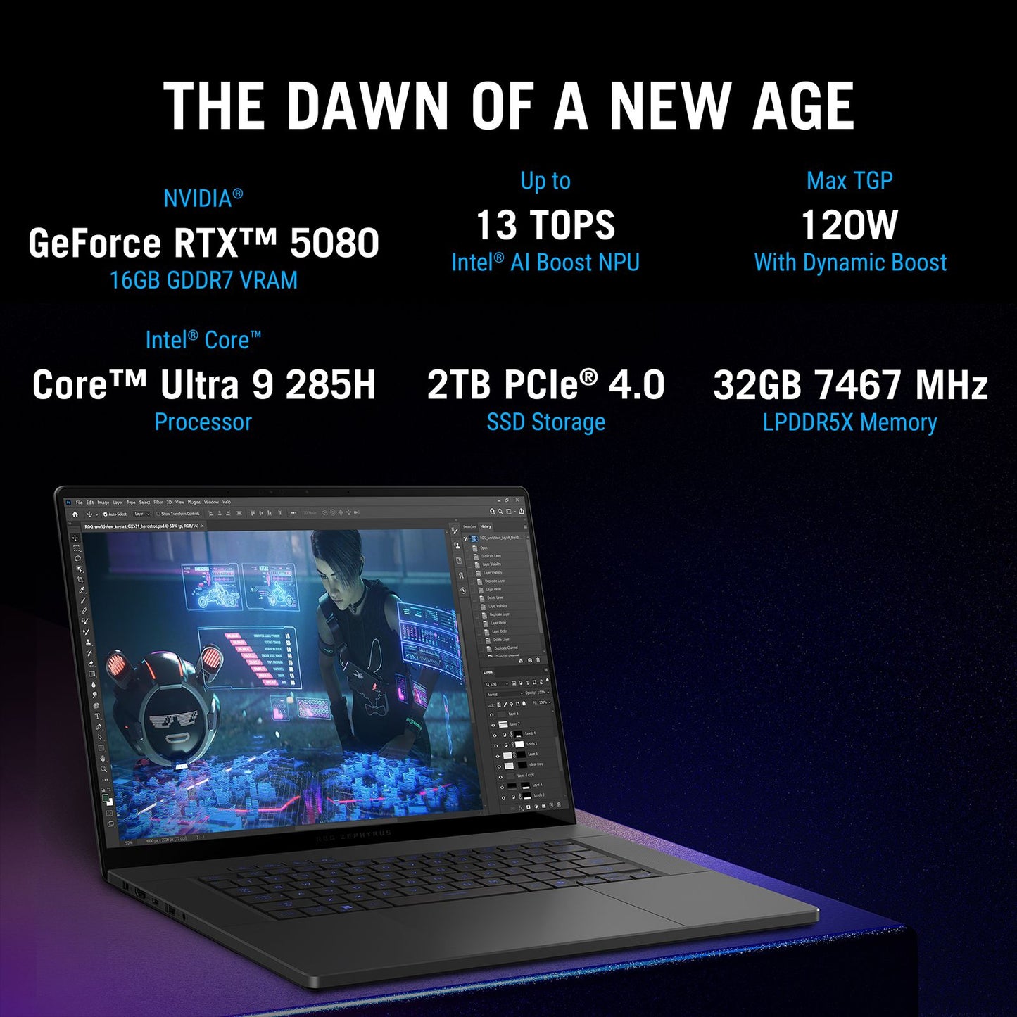 ASUS ROG Zephyrus G16 GU605CW-QR133WS Intel Core Ultra 9 Gaming Laptop (32GB, 2TB SSD, Windows 11 Home, 16GB Graphics, 16 inch 240Hz 2.5K OLED WQXGA Display, NVIDIA GeForce RTX 5080, MS Office Home 2024, Eclipse Gray, 1.95 KG)