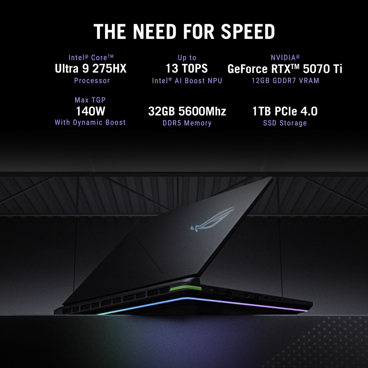 ASUS ROG Strix G16 G615LR-S5190WS Intel Core Ultra 9 Gaming Laptop (32GB, 1TB SSD, Windows 11 Home, 12GB Graphics, 16 inch 240 Hz 2.5K WQXGA Display, NVIDIA GeForce RTX 5070Ti, MS Office Home 2024, Eclipse Gray, 2.65 KG)