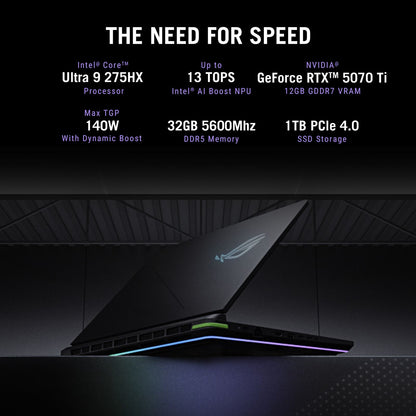 ASUS ROG Strix G16 G615LW-RV148WS Intel Core Ultra 9 Gaming Laptop (32GB, 1TB SSD, Windows 11 Home, 16GB Graphics, 16 inch 165 Hz Full HD Plus WUXGA Display, NVIDIA GeForce RTX 5080, MS Office Home 2024, Eclipse Gray, 2.65 KG)