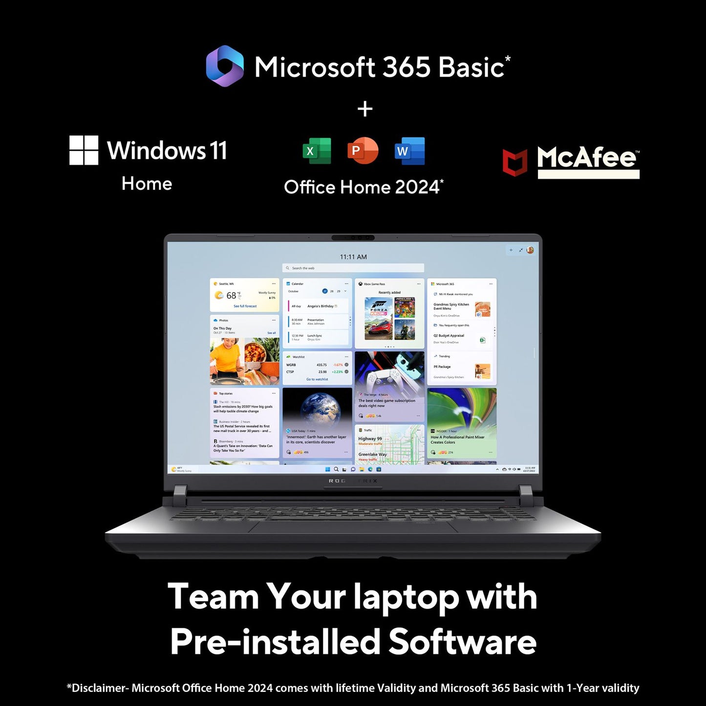 ASUS ROG Strix G16 G615LW-RV148WS Intel Core Ultra 9 Gaming Laptop (32GB, 1TB SSD, Windows 11 Home, 16GB Graphics, 16 inch 165 Hz Full HD Plus WUXGA Display, NVIDIA GeForce RTX 5080, MS Office Home 2024, Eclipse Gray, 2.65 KG)