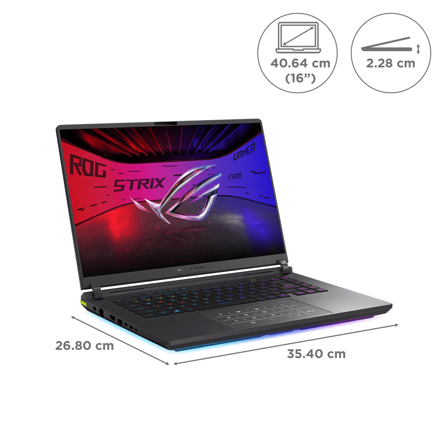 ASUS ROG Strix G16 G615LW-RV148WS Intel Core Ultra 9 Gaming Laptop (32GB, 1TB SSD, Windows 11 Home, 16GB Graphics, 16 inch 165 Hz Full HD Plus WUXGA Display, NVIDIA GeForce RTX 5080, MS Office Home 2024, Eclipse Gray, 2.65 KG)