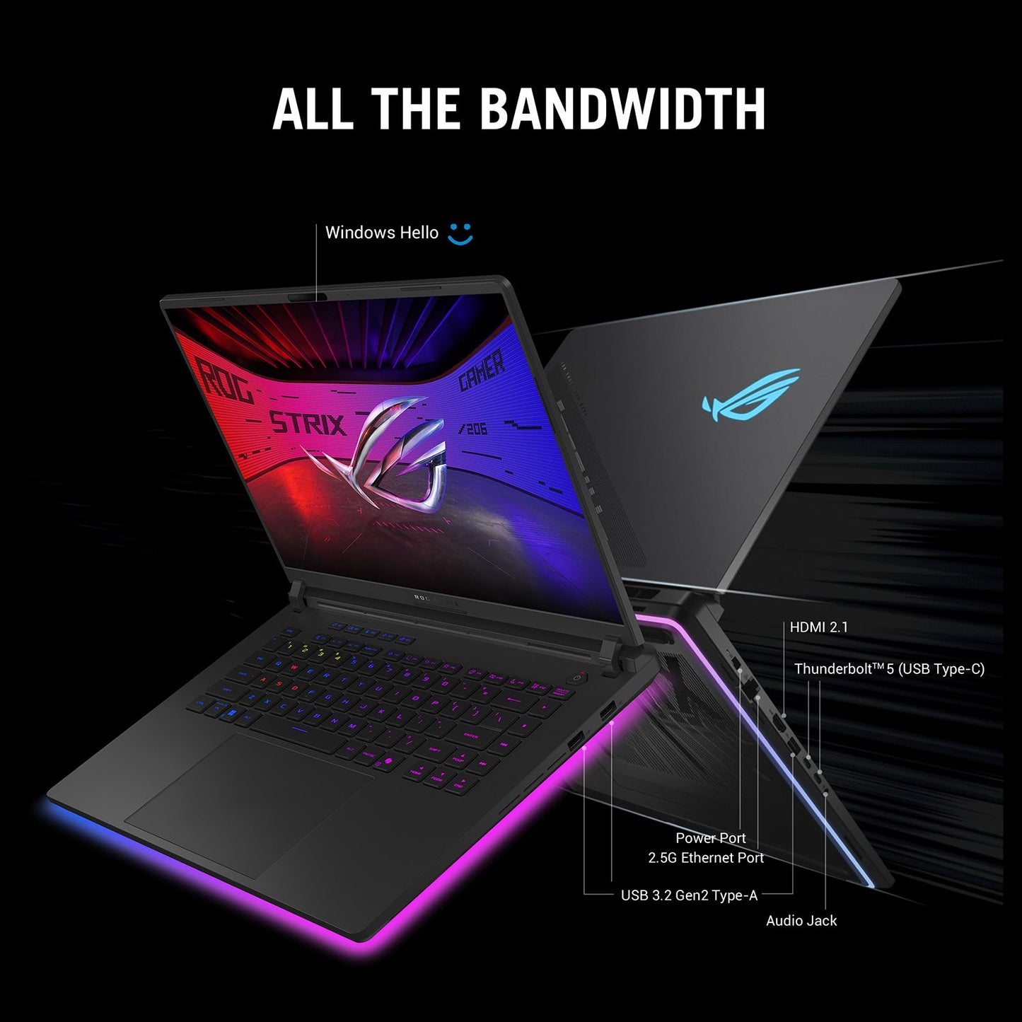 ASUS ROG Strix SCAR 16 G635LW-RW157WS Intel Core Ultra 9 Gaming Laptop (32GB, 2TB SSD, Windows 11 Home, 16GB Graphics, 16 inch 240 Hz 2.5K WQXGA Mini LED Display, NVIDIA GeForce RTX 5080, MS Office Home 2024, Off Black, 2.8 KG)
