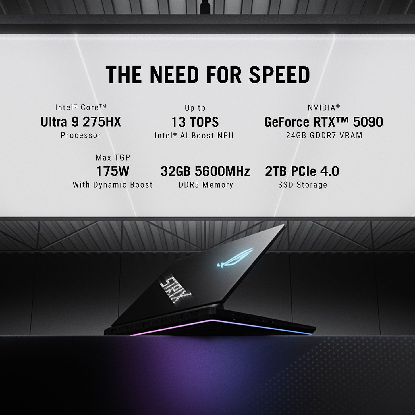ASUS ROG Strix SCAR 16 G635LX-RW158WS Intel Core Ultra 9 Gaming Laptop (32GB, 2TB SSD, Windows 11 Home, 24GB Graphics, 16 inch 240 Hz 2.5K WQXGA Mini LED Display, NVIDIA GeForce RTX 5090, MS Office Home 2024, Off Black, 2.8 KG)