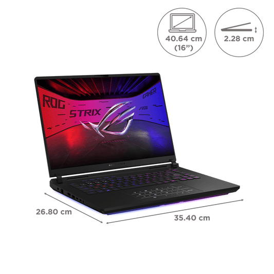 ASUS ROG Strix SCAR 16 G635LX-RW158WS Intel Core Ultra 9 Gaming Laptop (32GB, 2TB SSD, Windows 11 Home, 24GB Graphics, 16 inch 240 Hz 2.5K WQXGA Mini LED Display, NVIDIA GeForce RTX 5090, MS Office Home 2024, Off Black, 2.8 KG)