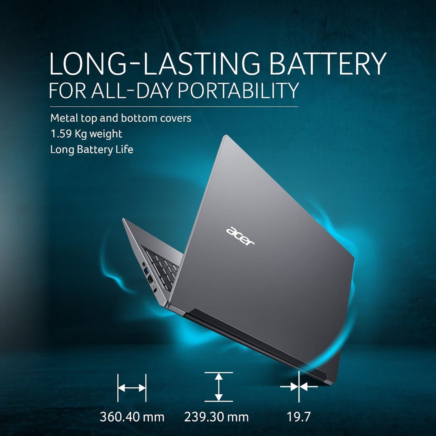 acer Aspire Lite AMD Ryzen 7 Laptop (16GB, 512GB SSD, Windows 11, 15.6 inch Full HD Display, MS Office, Steel Gray, 1.59 KG)