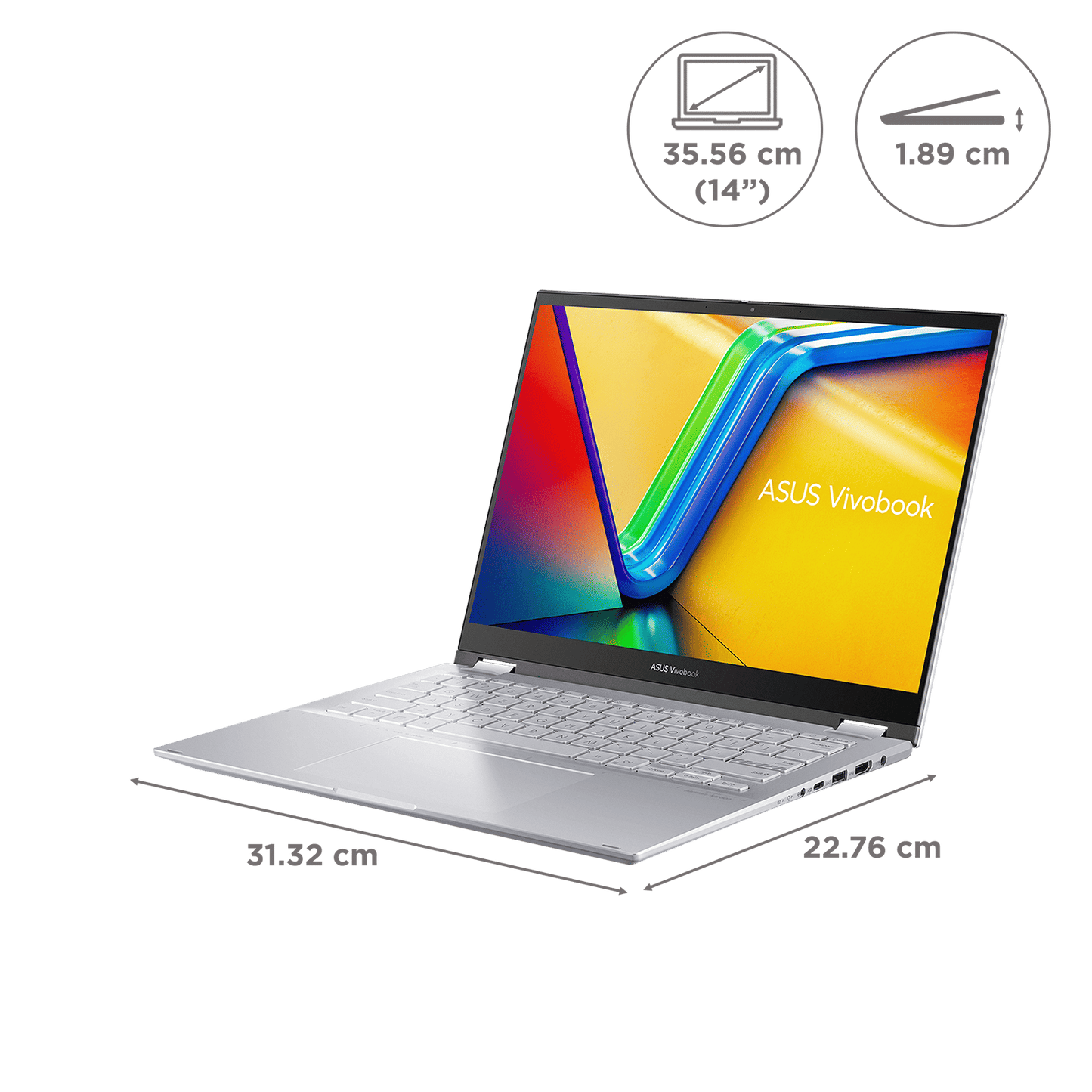 ASUS Vivobook S14 Flip TP3402VAO-LZ612WS Intel Core i5 13th Gen Touchscreen 2-in-1 Laptop (16GB, 512GB SSD, Windows 11 Home, 14 inch WUXGA IPS Display, MS Office Home 2024, Cool Silver, 1.50 KG)