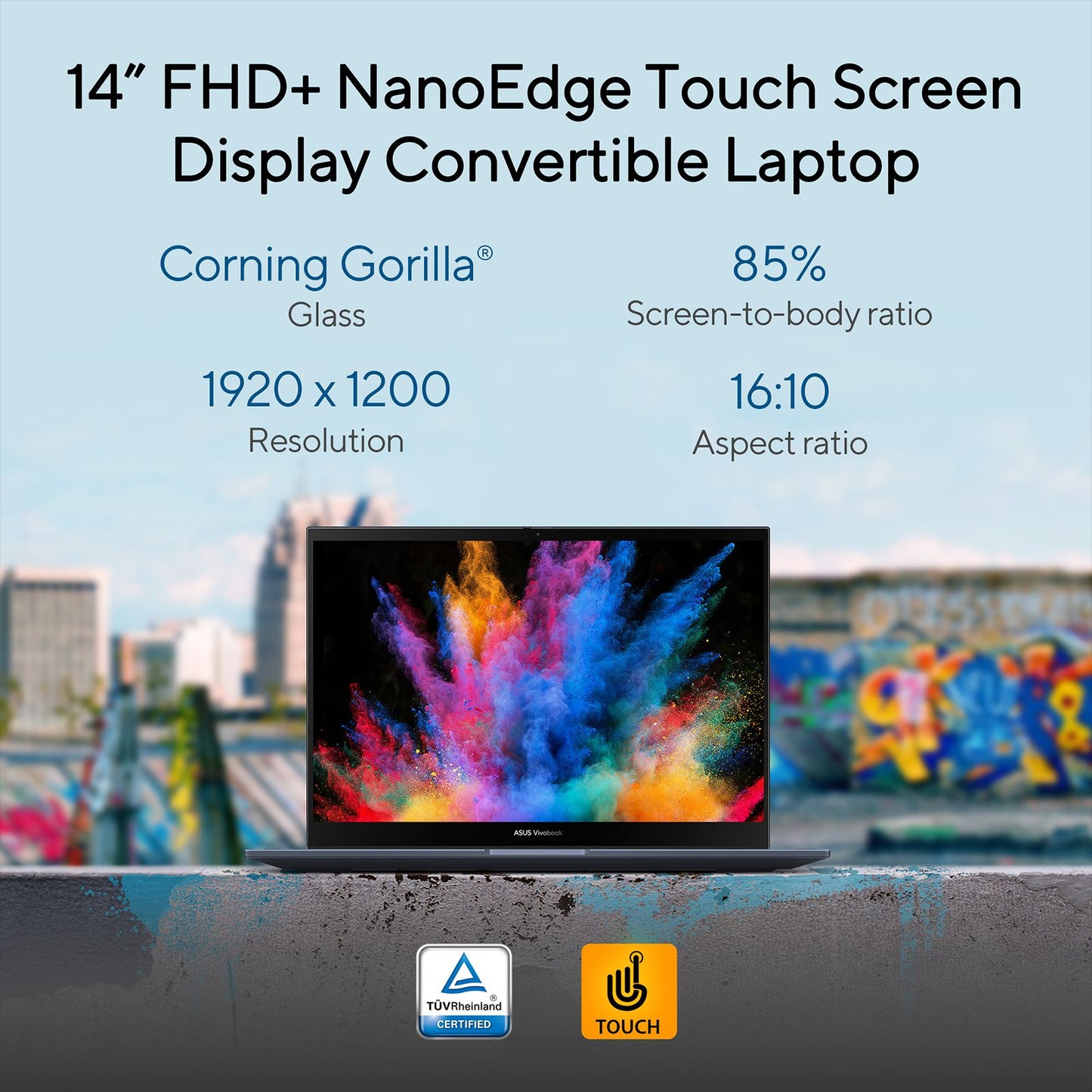 ASUS Vivobook S14 Flip TP3402VAO-LZ619WS Intel Core i5 13th Gen Touchscreen 2-in-1 Laptop (16GB, 512GB SSD, Windows 11 Home, 14 inch WUXGA IPS Display, MS Office Home 2024, Quiet Blue, 1.50 KG)