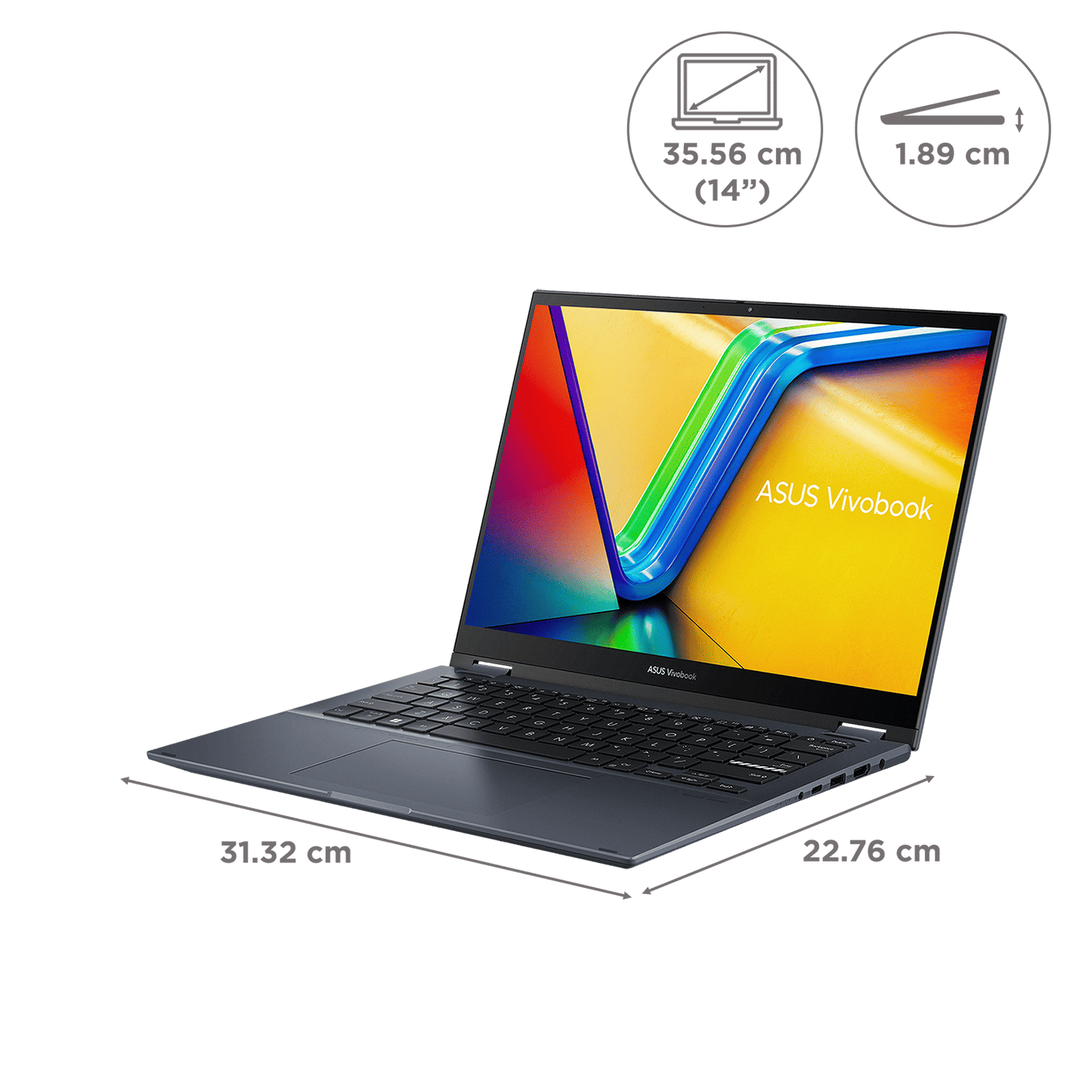 ASUS Vivobook S14 Flip TP3402VAO-LZ619WS Intel Core i5 13th Gen Touchscreen 2-in-1 Laptop (16GB, 512GB SSD, Windows 11 Home, 14 inch WUXGA IPS Display, MS Office Home 2024, Quiet Blue, 1.50 KG)