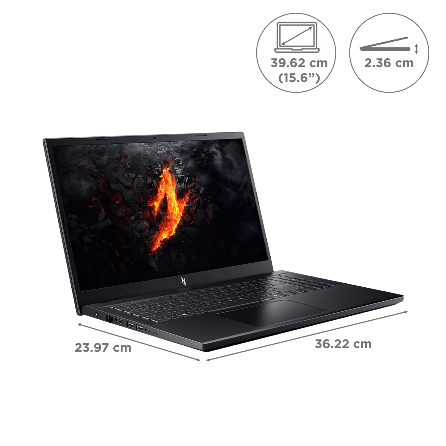 acer Nitro V15 AMD Ryzen 5 Gaming Laptop (16GB, 512GB SSD, Windows 11 Home, 6GB Graphics, 15.6 Inch 165 Hz Full HD IPS Display, NVIDIA GeForce RTX 3050, MS Office, Obsidian Black, 2.10 KG)