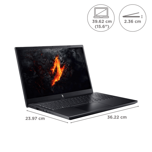 acer Nitro V15 AMD Ryzen 5 Gaming Laptop (16GB, 512GB SSD, Windows 11 Home, 6GB Graphics, 15.6 Inch 165 Hz Full HD IPS Display, NVIDIA GeForce RTX 3050, MS Office, Obsidian Black, 2.10 KG)