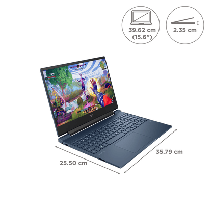 HP Victus 15-fb3004AX AMD Ryzen 5 Gaming Laptop (16GB, 512GB SSD, Windows 11 Home, 4GB Graphics, 15.6 inch 144 Hz Full HD IPS Display, NVIDIA GeForce RTX 2050, MS Office Home 2024, Performance Blue, 2.29 KG)