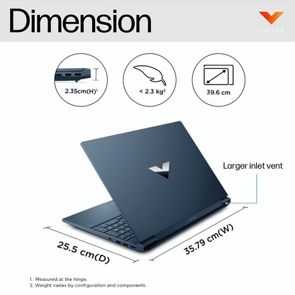 HP Victus 15-fb3004AX AMD Ryzen 5 Gaming Laptop (16GB, 512GB SSD, Windows 11 Home, 4GB Graphics, 15.6 inch 144 Hz Full HD IPS Display, NVIDIA GeForce RTX 2050, MS Office Home 2024, Performance Blue, 2.29 KG)