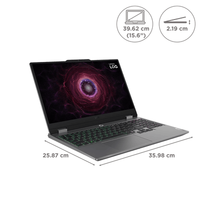 Lenovo LOQ 15ARP9 AMD Ryzen 5 Gaming Laptop (24GB, 512GB SSD, Windows 11 Home, 6GB Graphics, 15.6 inch 144 Hz Full HD IPS Display, NVIDIA GeForce RTX 3050, MS Office Home 2024, Luna Grey, 2.38 KG)