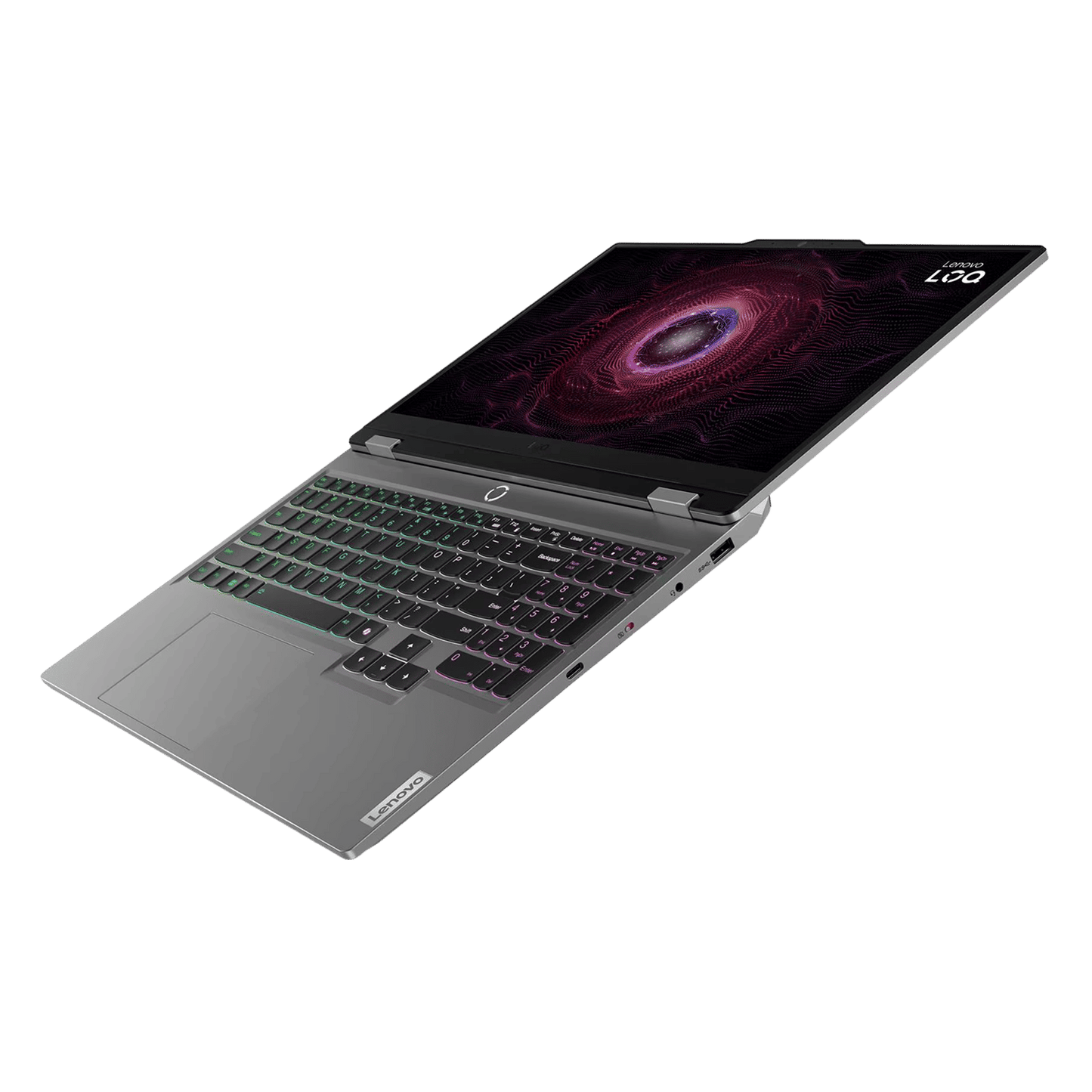 Lenovo LOQ 15ARP9 AMD Ryzen 5 Gaming Laptop (12GB, 512GB SSD, Windows 11 Home, 4GB Graphics, 15.6 inch 144 Hz Full HD IPS Display, NVIDIA GeForce RTX 3050A, MS Office Home 2024, Luna Grey, 2.38 KG)