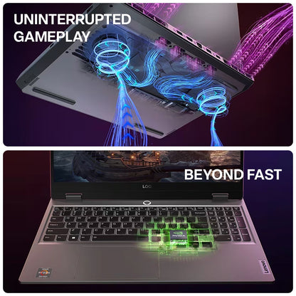 Lenovo LOQ 15ARP9 AMD Ryzen 5 Gaming Laptop (12GB, 512GB SSD, Windows 11 Home, 4GB Graphics, 15.6 inch 144 Hz Full HD IPS Display, NVIDIA GeForce RTX 3050A, MS Office Home 2024, Luna Grey, 2.38 KG)