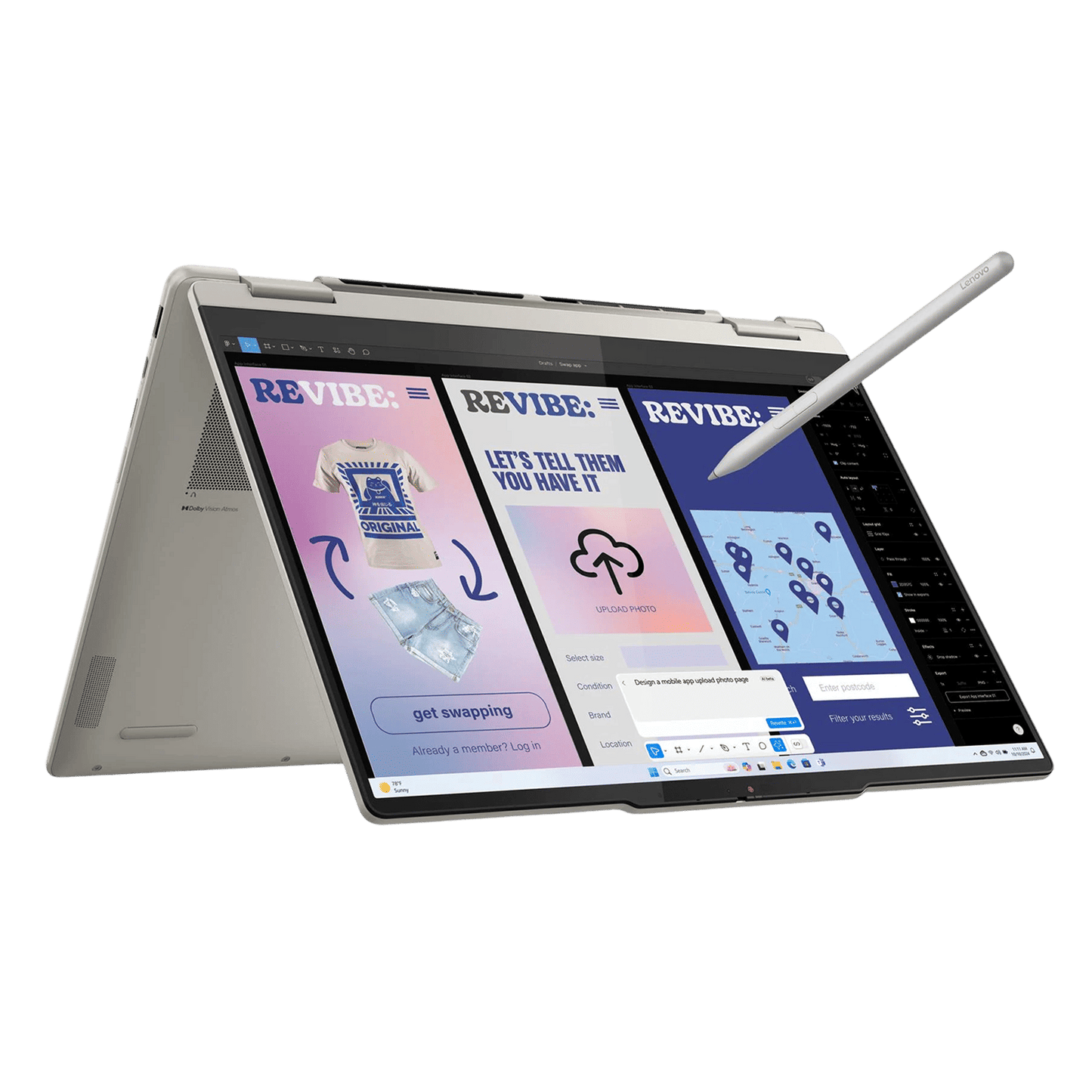 Lenovo Yoga 7 14ILL10 Intel Core Ultra 5 Touchscreen 2-in-1 Laptop (16GB, 1TB SSD, Windows 11 Home, 14 inch WUXGA OLED Display, MS Office 2024, Seashell, 1.38 KG)