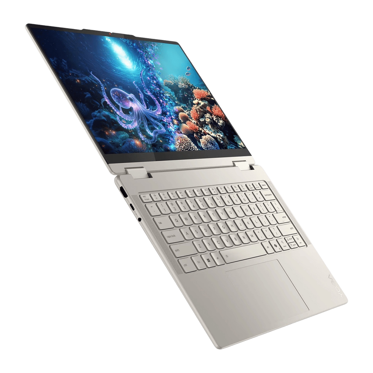 Lenovo Yoga 7 14ILL10 Intel Core Ultra 5 Touchscreen 2-in-1 Laptop (16GB, 1TB SSD, Windows 11 Home, 14 inch WUXGA OLED Display, MS Office 2024, Seashell, 1.38 KG)