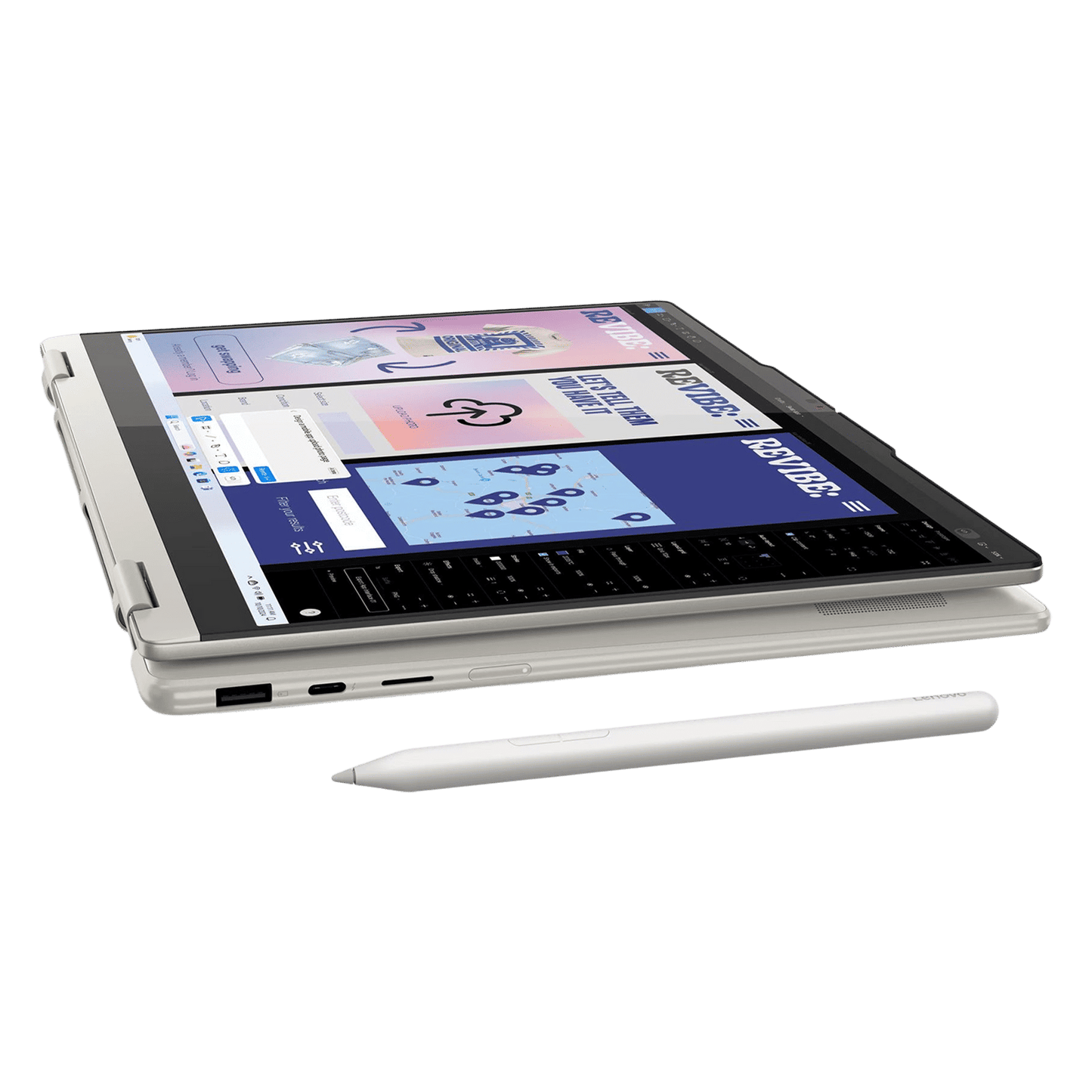 Lenovo Yoga 7 14ILL10 Intel Core Ultra 5 Touchscreen 2-in-1 Laptop (16GB, 1TB SSD, Windows 11 Home, 14 inch WUXGA OLED Display, MS Office 2024, Seashell, 1.38 KG)