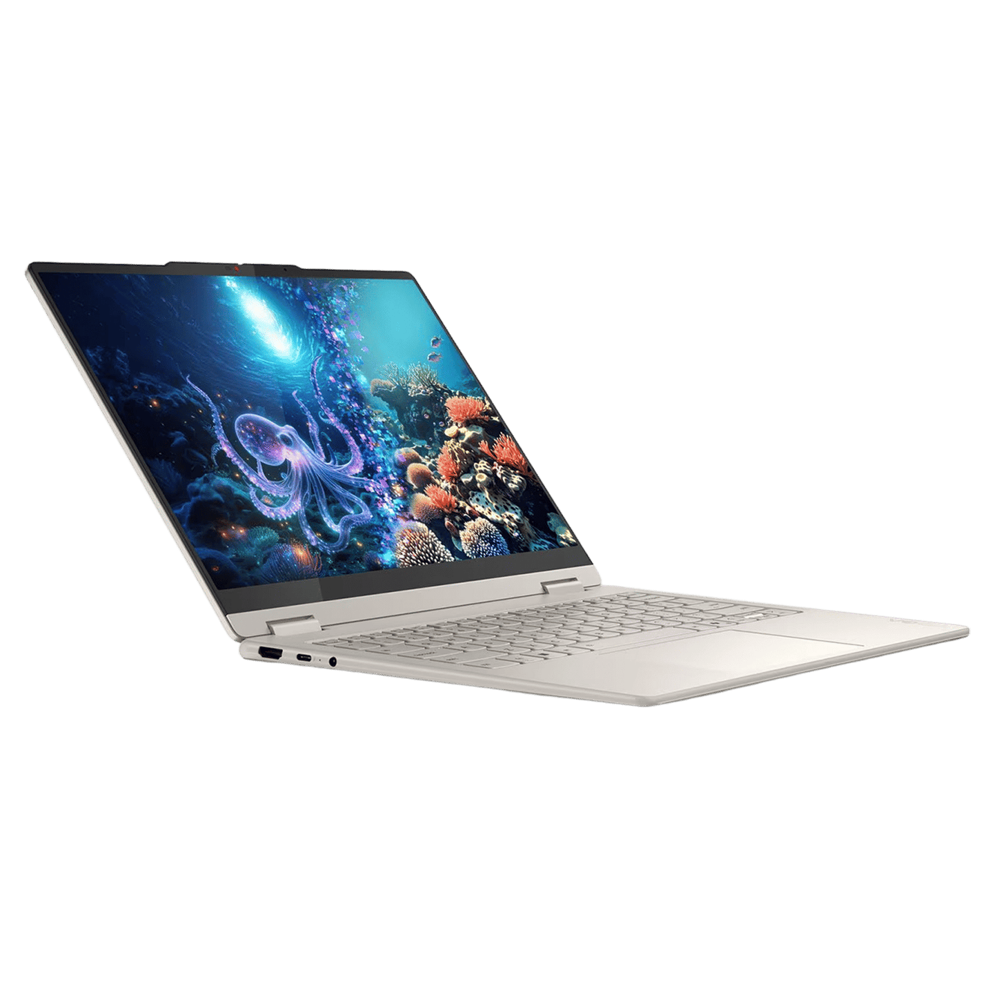 Lenovo Yoga 7 14ILL10 Intel Core Ultra 7 Touchscreen 2-in-1 Laptop (32GB, 1TB SSD, Windows 11 Home, 14 inch 2.8K WQXGA Plus OLED Display, MS Office 2024, Seashell, 1.38 KG)