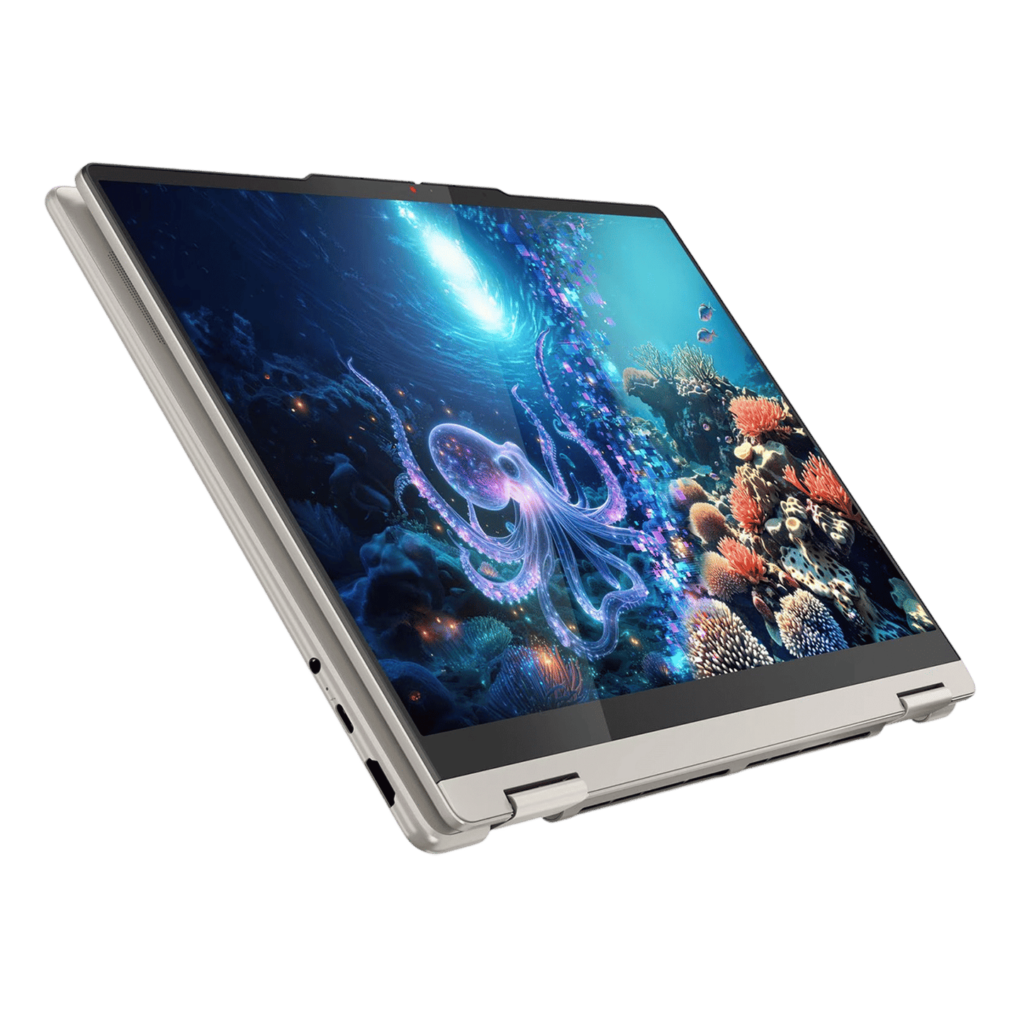Lenovo Yoga 7 14ILL10 Intel Core Ultra 7 Touchscreen 2-in-1 Laptop (32GB, 1TB SSD, Windows 11 Home, 14 inch 2.8K WQXGA Plus OLED Display, MS Office 2024, Seashell, 1.38 KG)