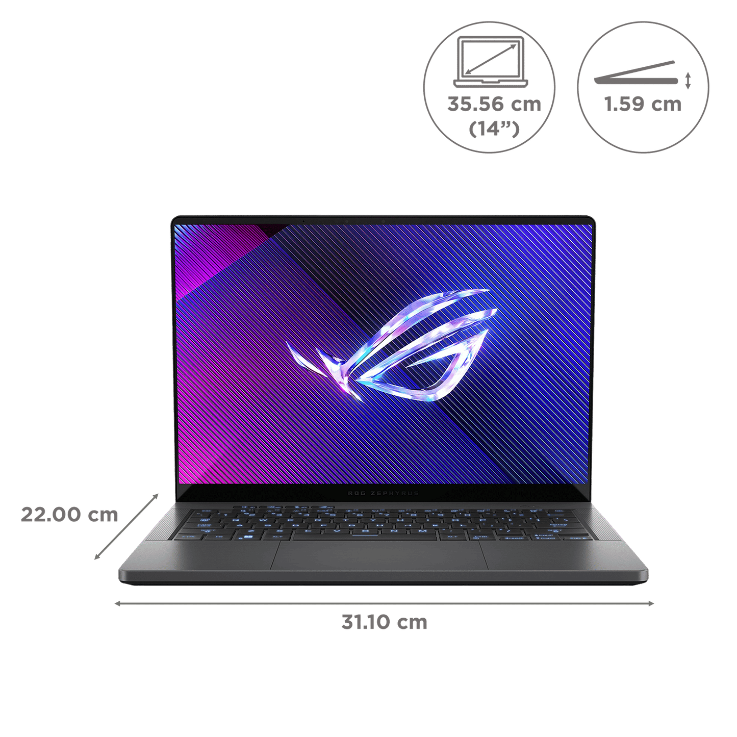 ASUS Zephyrus G14 GA403UM-QS007WS AMD Ryzen 9 Gaming Laptop (16GB, 1TB SSD, Windows 11 Home, 8GB Graphics, 14 inch 120 Hz OLED WQXGA+ Display, NVIDIA GeForce RTX 5060, MS Office Home 2024, Eclipse Gray, 1.5 KG)