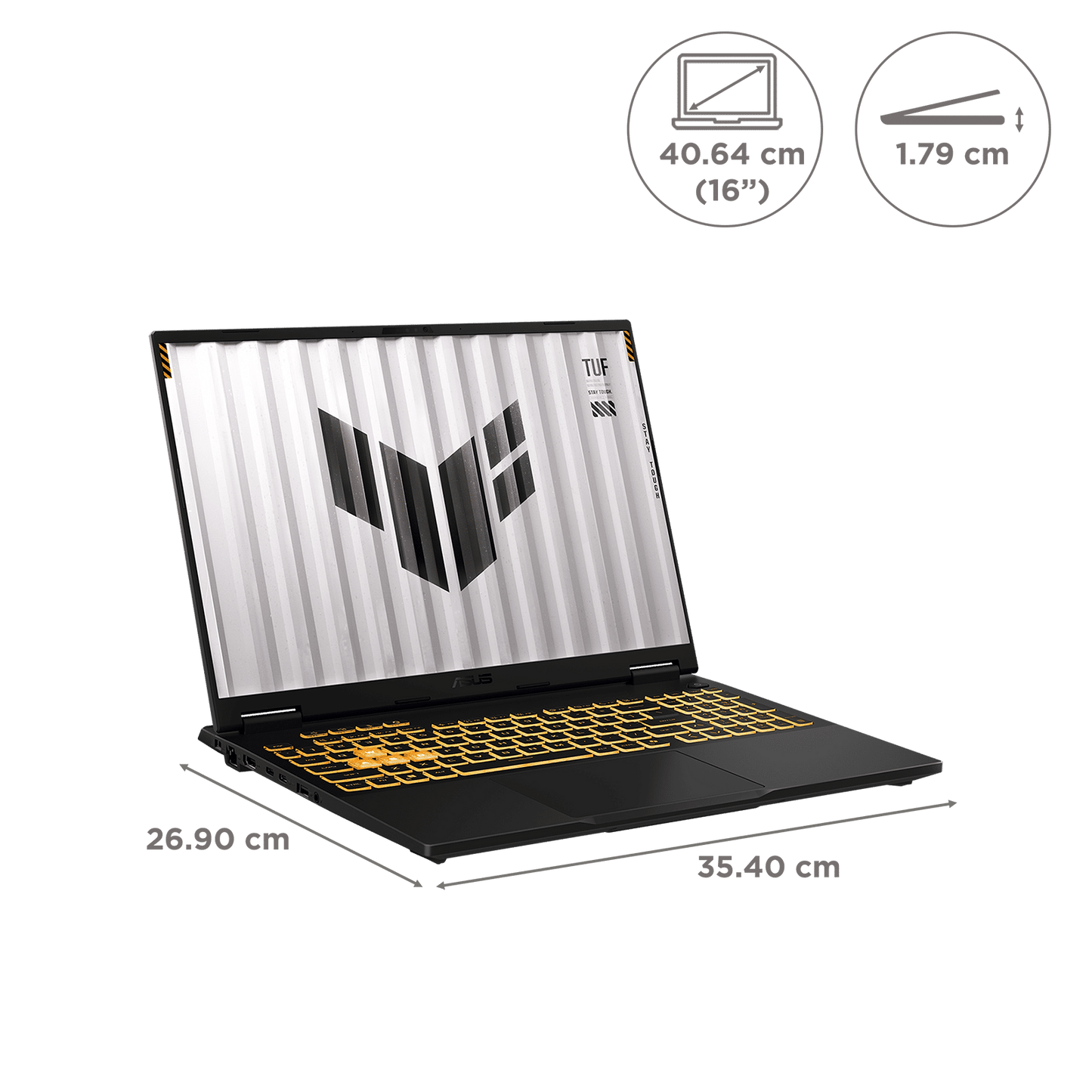 ASUS TUF F16 FX608JMR-RV049WS Intel Core i7 14th Generation Gaming Laptop (16GB, 1TB SSD, Windows 11 Home, 8GB Graphics, 16 inch 165 Hz Full HD IPS Display, NVIDIA GeForce RTX 5060, MS Office Home 2024, Jaeger Gray, 2.20 KG)