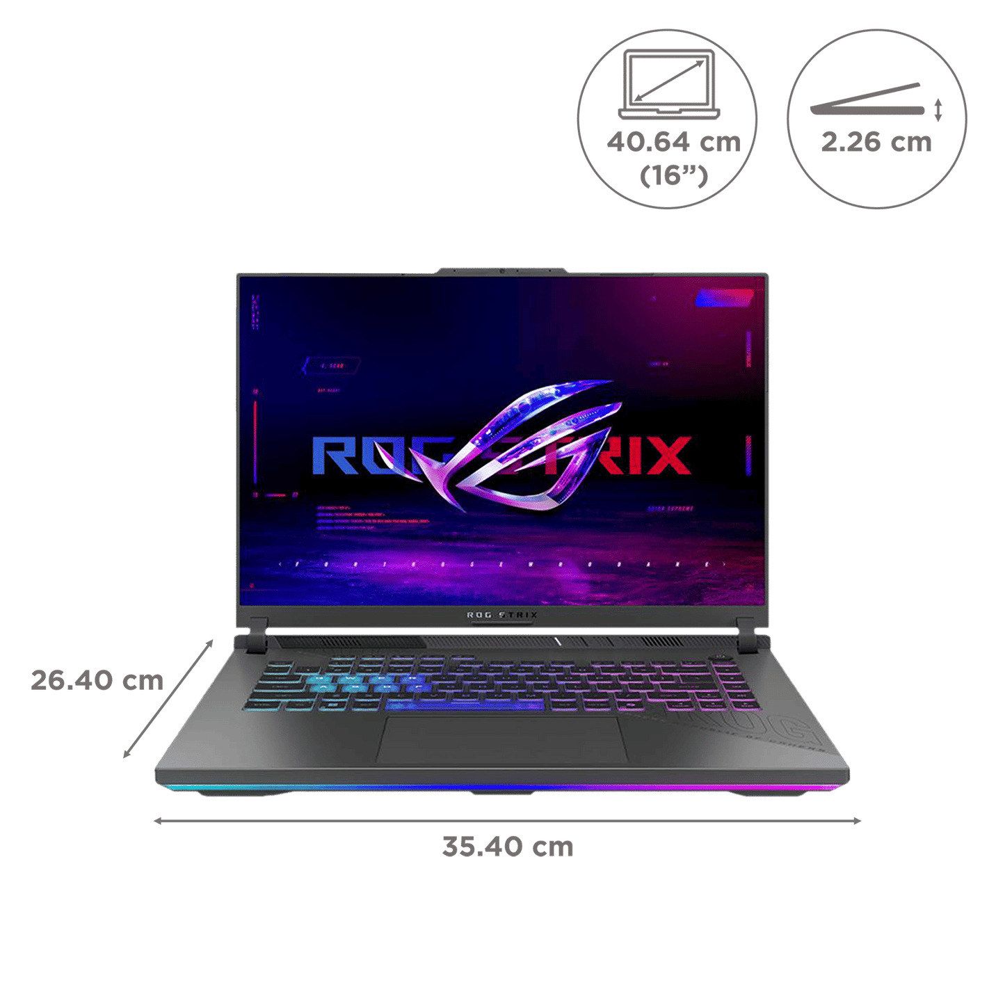 ASUS ROG Strix G16 G614PR-RV032WS AMD Ryzen 9 Gaming Laptop (16GB, 1TB SSD, Windows 11 Home, 12GB Graphics, 16 inch 165 Hz Full HD+ WUXGA IPS Display, NVIDIA GeForce RTX 5070 Ti, MS Office Home 2024, Eclipse Gray, 2.50 KG)