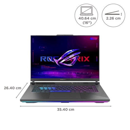 ASUS ROG Strix G16 G614PR-RV032WS AMD Ryzen 9 Gaming Laptop (16GB, 1TB SSD, Windows 11 Home, 12GB Graphics, 16 inch 165 Hz Full HD+ WUXGA IPS Display, NVIDIA GeForce RTX 5070 Ti, MS Office Home 2024, Eclipse Gray, 2.50 KG)