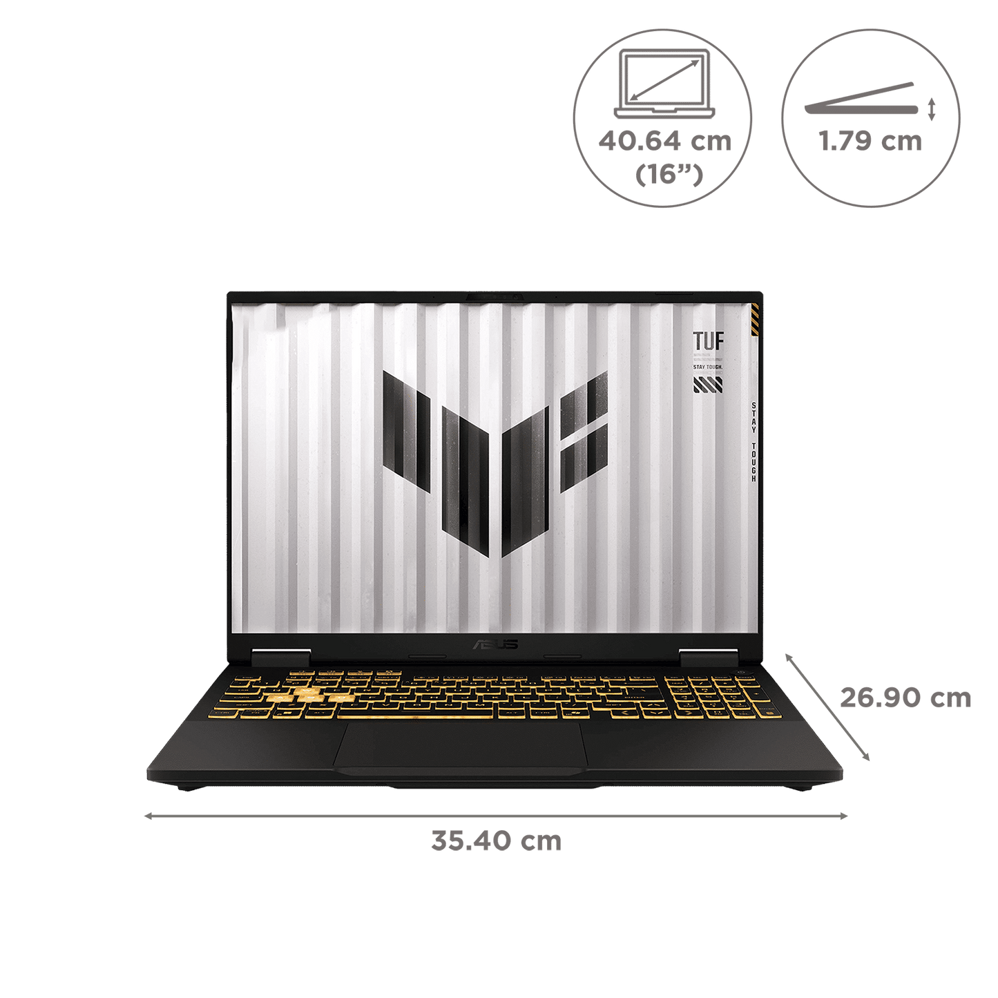 ASUS TUF F16 FX608JH-RV057WS Intel Core i5 13th Gen Gaming Laptop (16GB, 1TB SSD, Windows 11 Home, 8GB Graphics, 16 inch 165 Hz FHD+ WUXGA Display, NVIDIA GeForce RTX 5050, MS Office Home 2024, Jaeger Gray, 2.20 KG)