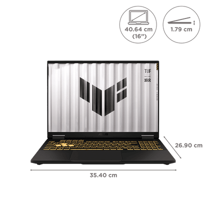 ASUS TUF F16 FX608JH-RV057WS Intel Core i5 13th Gen Gaming Laptop (16GB, 1TB SSD, Windows 11 Home, 8GB Graphics, 16 inch 165 Hz FHD+ WUXGA Display, NVIDIA GeForce RTX 5050, MS Office Home 2024, Jaeger Gray, 2.20 KG)