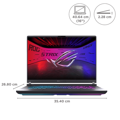 ASUS ROG Strix G16 G615LP-S5022WS Intel Core Ultra 9 Gaming Laptop (32GB, 1TB SSD, Windows 11 Home, 8GB Graphics, 16 inch 240 Hz 2.5K WQXGA IPS Display, NVIDIA GeForce RTX 5070, MS Office Home 2024, Eclipse Gray, 2.65 KG)