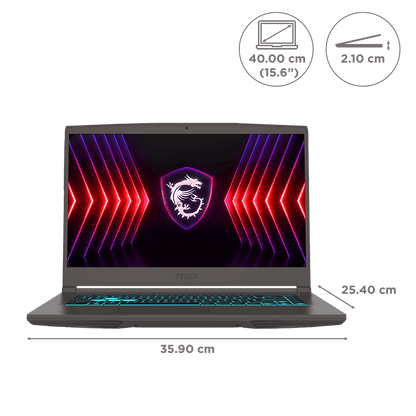 MSI Thin A15 B7UC-610IN AMD Ryzen 7 Gaming Laptop (16GB, 1TB SSD, Windows 11 Home, 4GB Graphics, 15.6 inch 144 Hz Full HD Display, NVIDIA GeForce RTX 3050, MS Office Home 2021, Cosmos Gray, 1.86 KG)