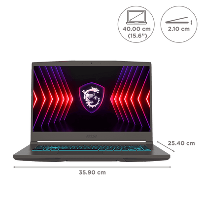 MSI Thin A15 B7UC-611IN AMD Ryzen 5 Gaming Laptop (16GB, 1TB SSD, Windows 11 Home, 4GB Graphics, 15.6 inch 144 Hz Full HD Display, NVIDIA GeForce RTX 3050, MS Office Home 2021, Cosmos Gray, 1.86 KG)