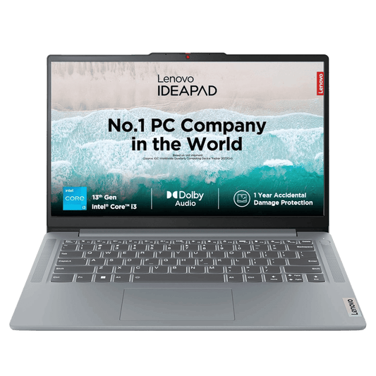 Lenovo IdeaPad Slim 3 14IRU8 Intel Core i3 13th Gen Thin & Light Laptop (8GB, 512GB SSD, Windows 11 Home, 14 inch Full HD Display, MS Office Home 2024, Arctic Grey, 1.37 KG)