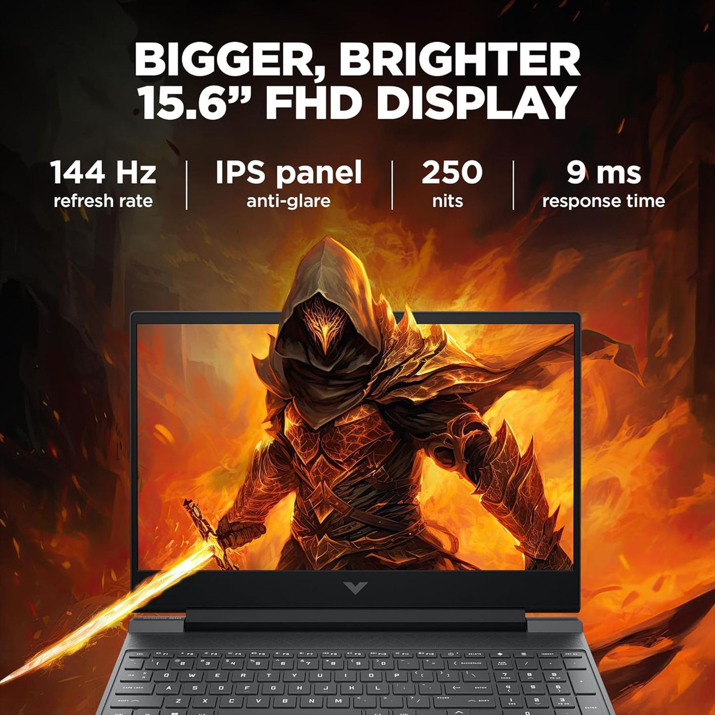 HP Victus 15-fa2104TX Intel Core i7 13th Gen Gaming Laptop (16GB, 512GB SSD, Windows 11 Home, 6GB Graphics, 15.6 inch 144 Hz IPS Full HD Display, NVIDIA GeForce RTX 4050, Mica Silver, 2.29 KG)