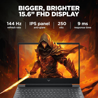 HP Victus 15-fa2104TX Intel Core i7 13th Gen Gaming Laptop (16GB, 512GB SSD, Windows 11 Home, 6GB Graphics, 15.6 inch 144 Hz IPS Full HD Display, NVIDIA GeForce RTX 4050, Mica Silver, 2.29 KG)