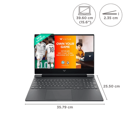 HP Victus 15-fa2104TX Intel Core i7 13th Gen Gaming Laptop (16GB, 512GB SSD, Windows 11 Home, 6GB Graphics, 15.6 inch 144 Hz IPS Full HD Display, NVIDIA GeForce RTX 4050, Mica Silver, 2.29 KG)